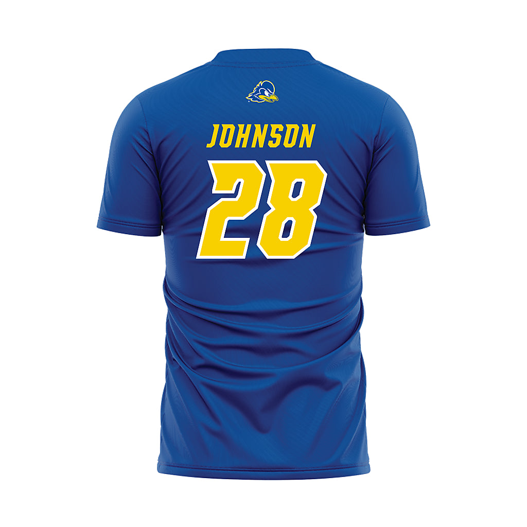 Delaware - NCAA Men's Soccer : Mikey Johnson - Royal Soccer Jersey-1