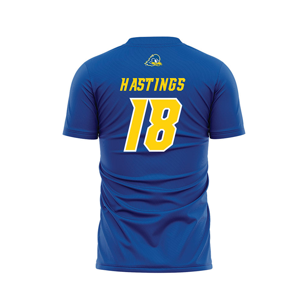 Delaware - NCAA Men's Soccer : TJ Hastings - Royal Soccer Jersey-1