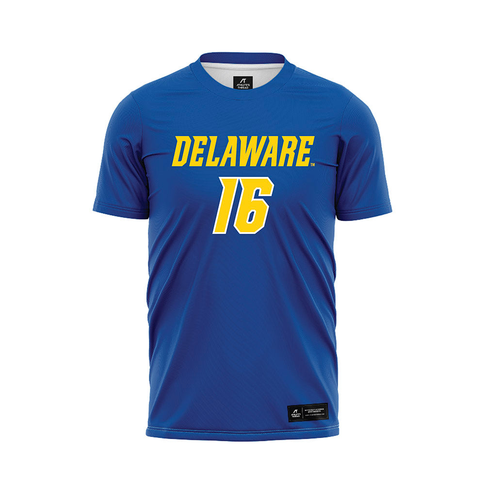 Delaware - NCAA Men's Soccer : Colin Kelly - Royal Soccer Jersey-0