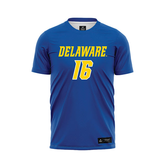 Delaware - NCAA Men's Soccer : Colin Kelly - Royal Soccer Jersey-0