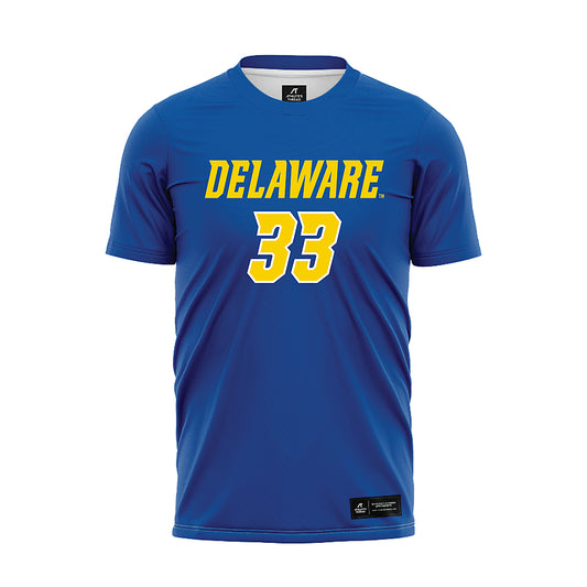 Delaware - NCAA Men's Soccer : Daniel Joseph Elliott - Royal Soccer Jersey-0