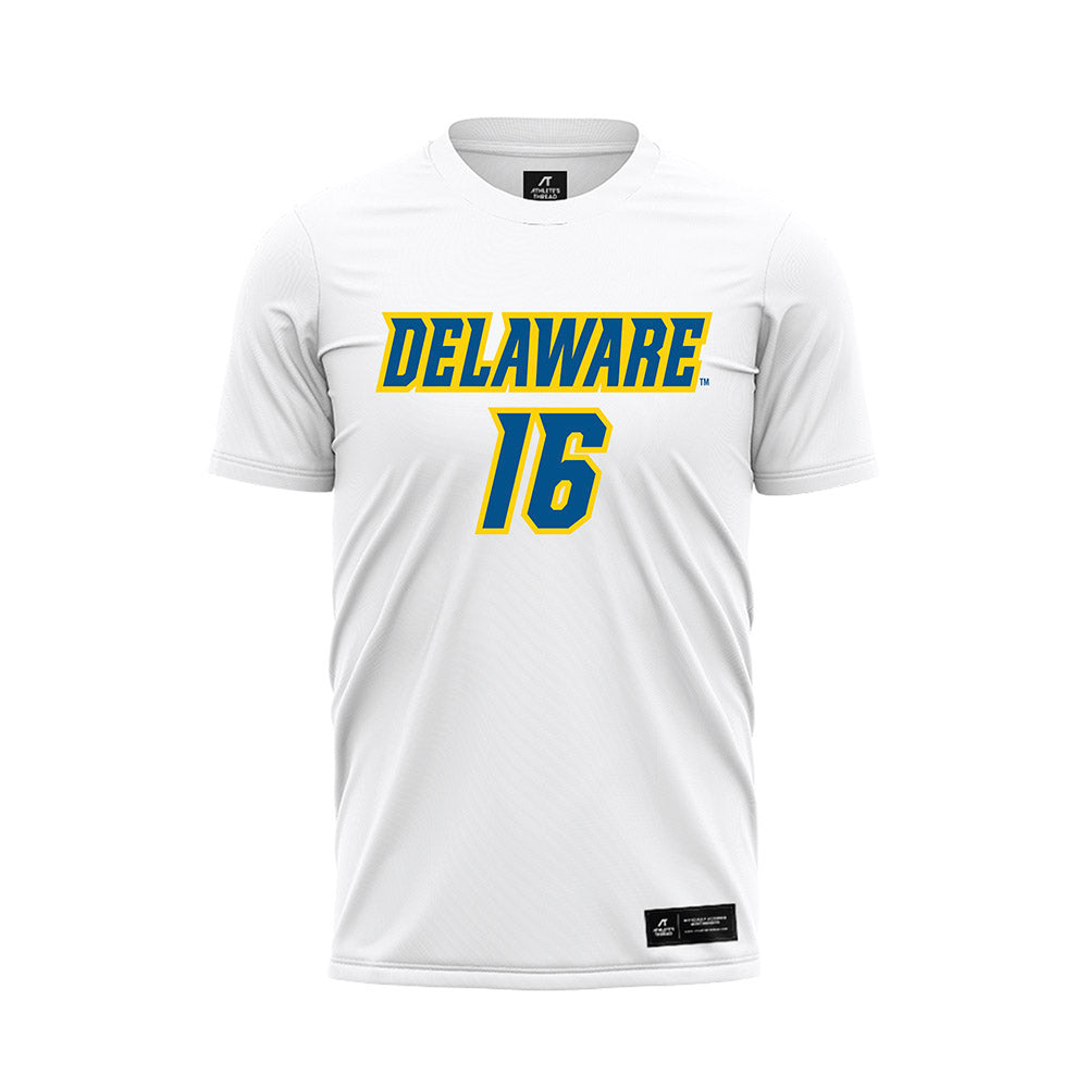 Delaware - NCAA Men's Soccer : Colin Kelly - White Soccer Jersey-0