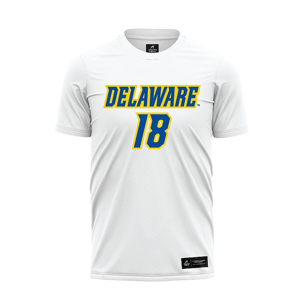 Delaware - NCAA Men's Soccer : TJ Hastings - White Soccer Jersey-0