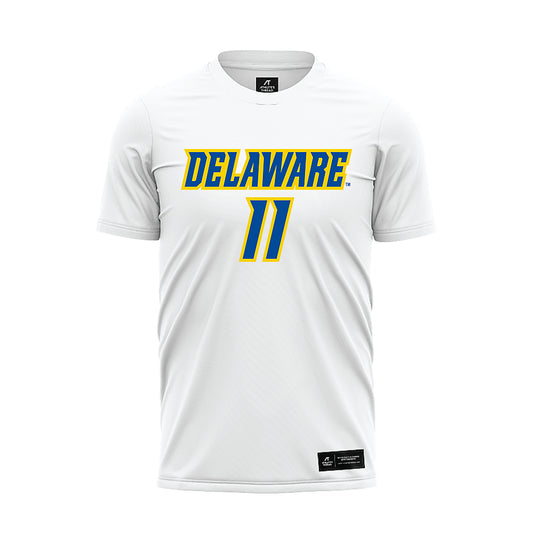 Delaware - NCAA Men's Soccer : Marius Stenner - White Soccer Jersey-0
