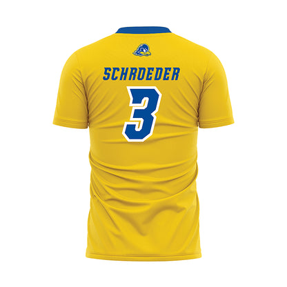 Delaware - NCAA Men's Soccer : Jan Schroeder - Yellow Soccer Jersey-1