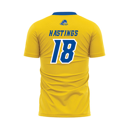 Delaware - NCAA Men's Soccer : TJ Hastings - Yellow Soccer Jersey-1