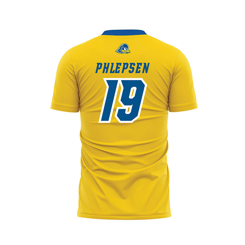 Delaware - NCAA Men's Soccer : Florian Phlepsen - Yellow Soccer Jersey-1