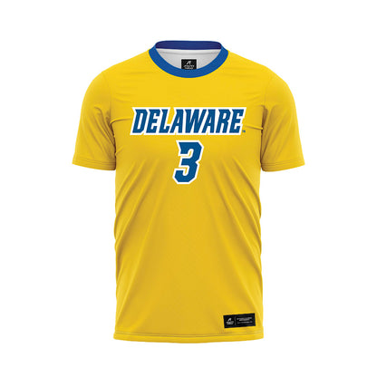 Delaware - NCAA Men's Soccer : Jan Schroeder - Yellow Soccer Jersey-0