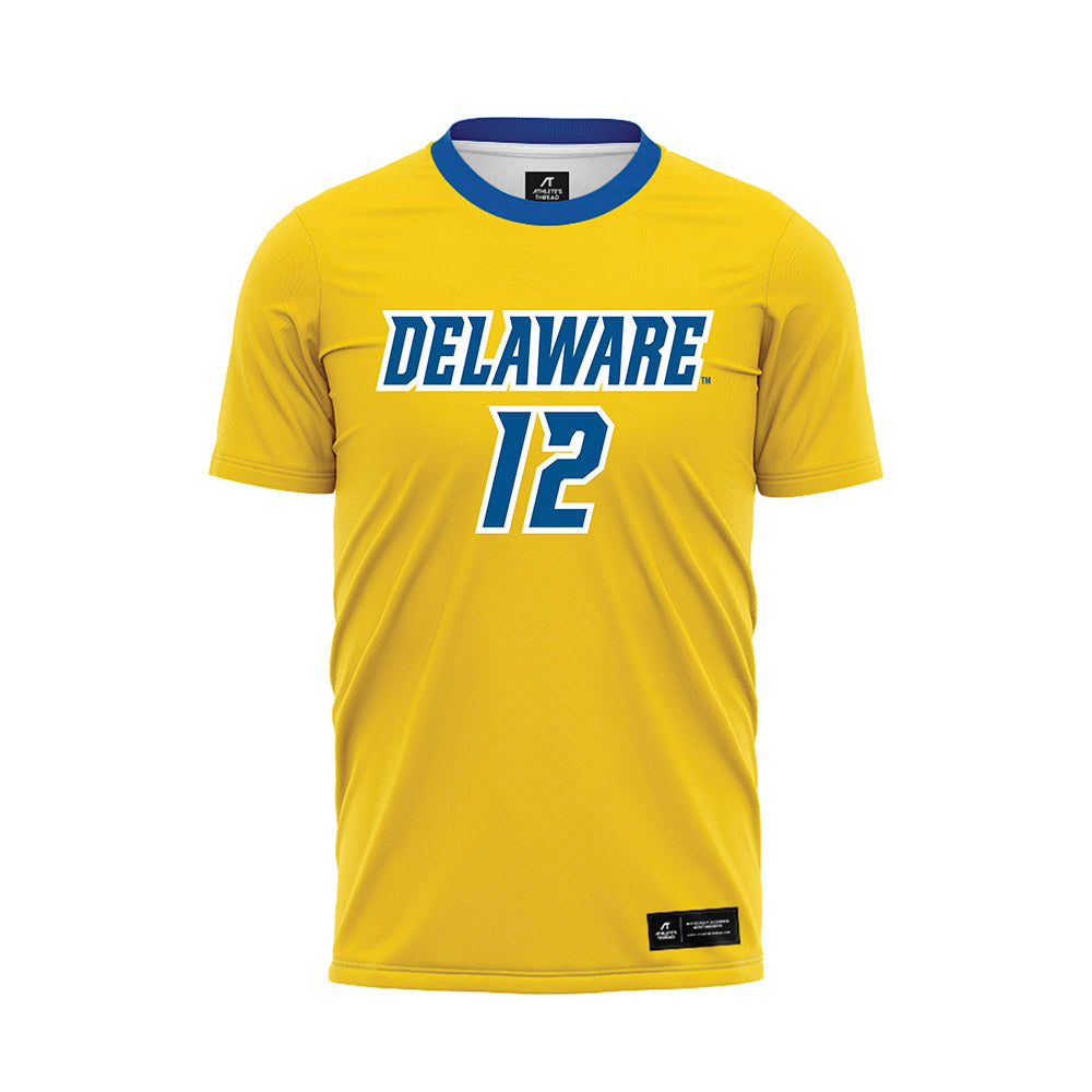 Delaware - NCAA Men's Soccer : Ethan Williams - Yellow Soccer Jersey-0