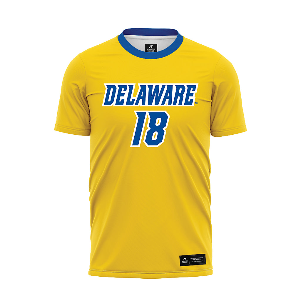 Delaware - NCAA Men's Soccer : TJ Hastings - Yellow Soccer Jersey-0