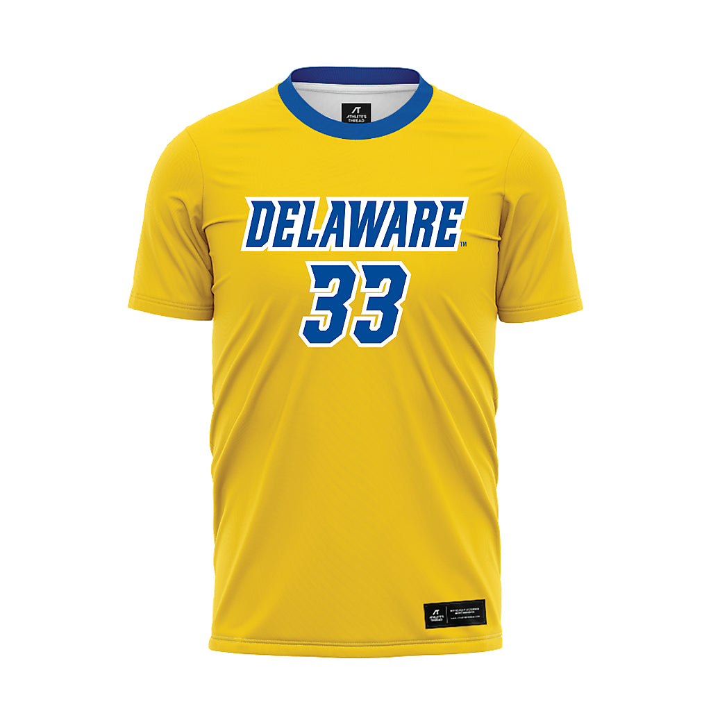 Delaware - NCAA Men's Soccer : Daniel Joseph Elliott - Yellow Soccer Jersey-0