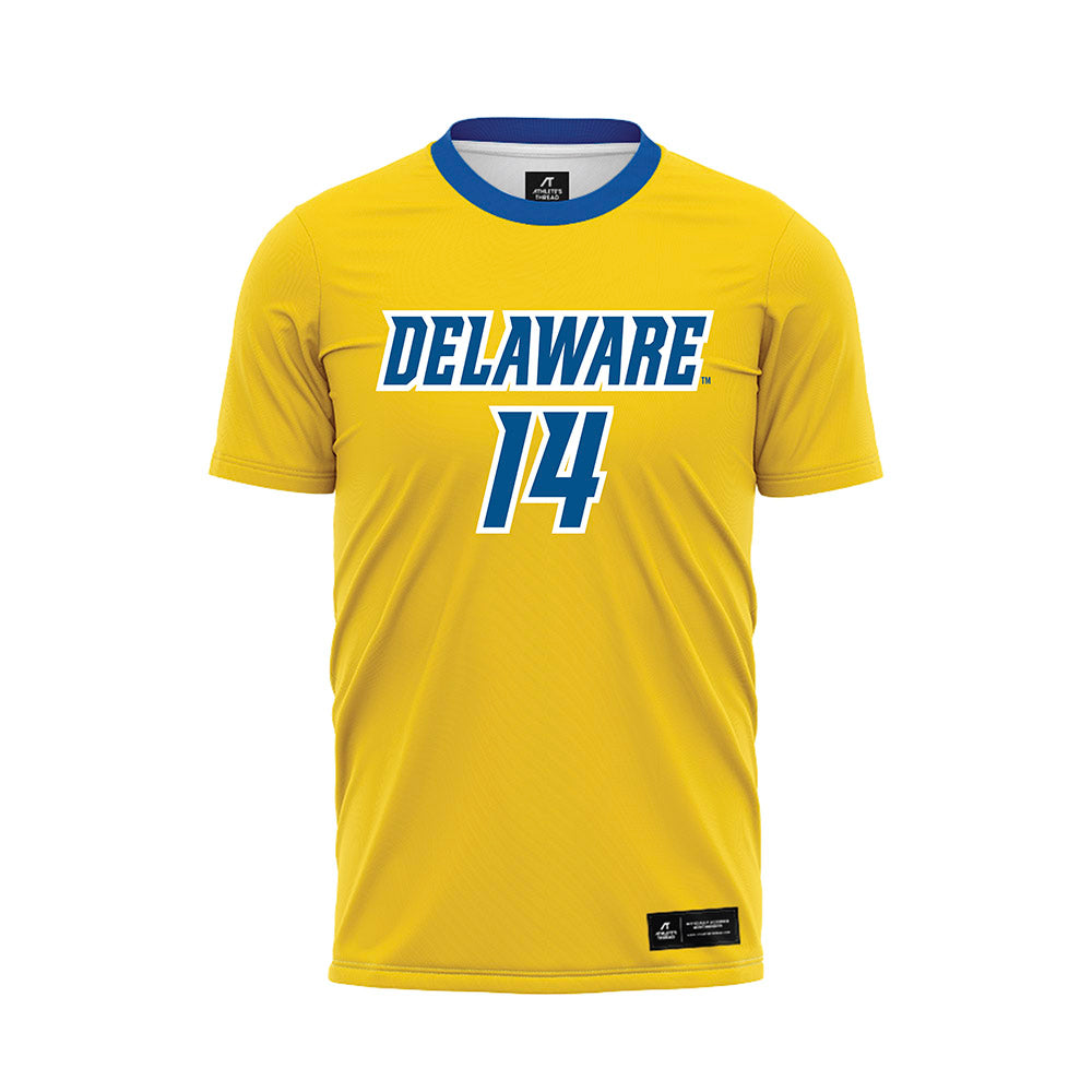 Delaware - NCAA Men's Soccer : Liam Penny - Yellow Soccer Jersey-0