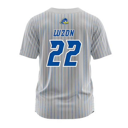 Delaware - NCAA Softball : Kristen Luzon - Grey Pinstripe Jersey-1
