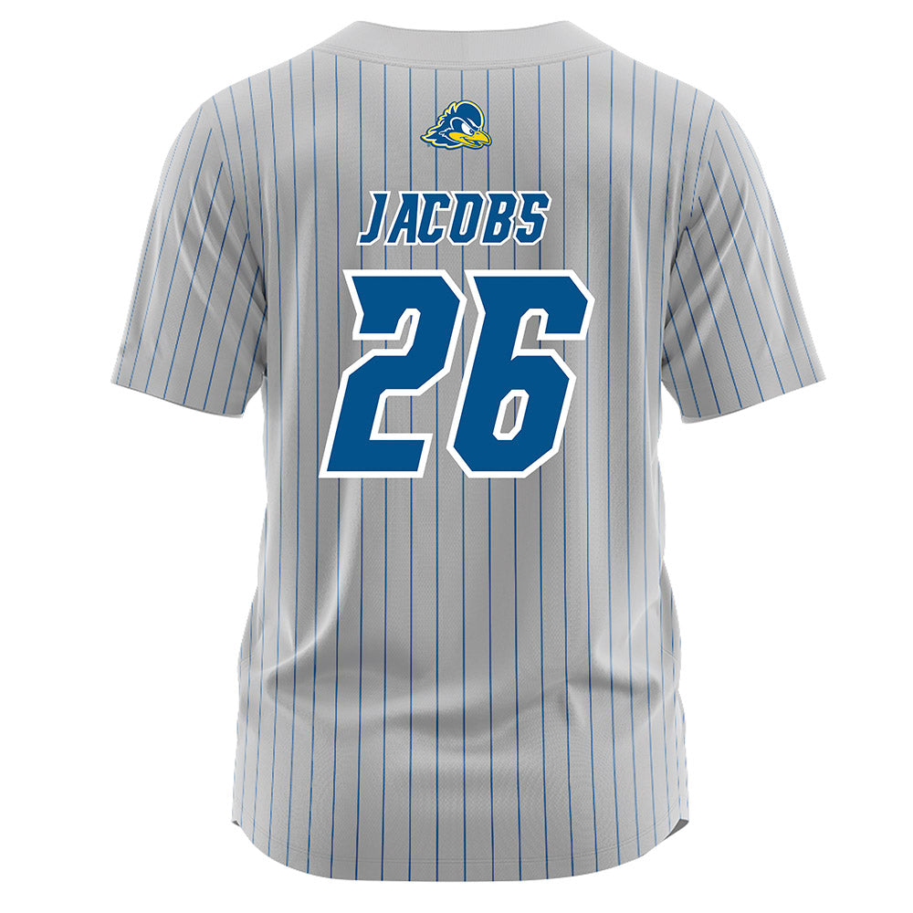 Delaware - NCAA Softball : Gracie Jacobs - Grey Pinstripe Jersey-1