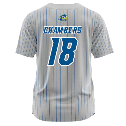 Delaware - NCAA Softball : Morgan Chambers - Grey Pinstripe Jersey-1