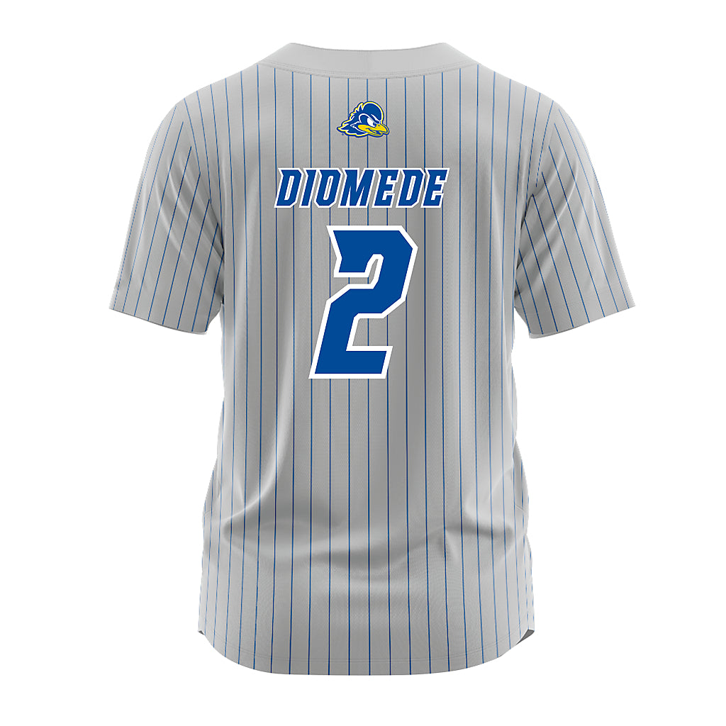 Delaware - NCAA Softball : Veronica Diomede - Grey Pinstripe Jersey-1