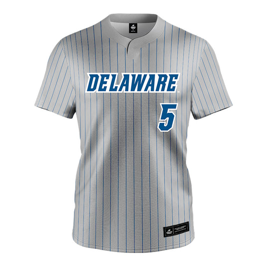 Delaware - NCAA Softball : Caylin Blazys - Grey Pinstripe Jersey-0