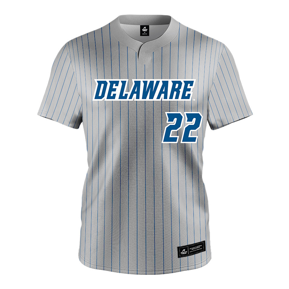 Delaware - NCAA Softball : Kristen Luzon - Grey Pinstripe Jersey-0