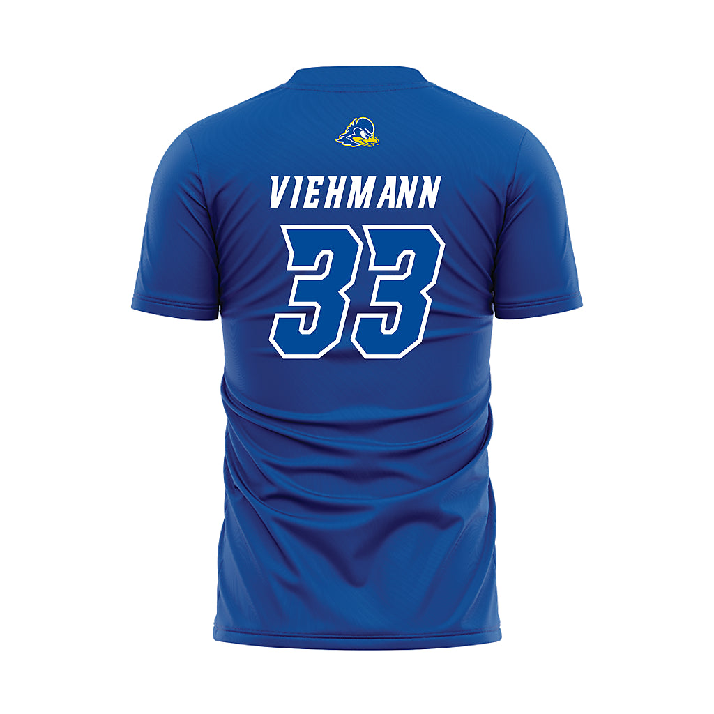 Delaware - NCAA Women's Soccer : Constanze Viehmann - Blue Soccer Jersey-1