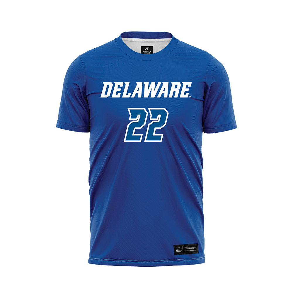 Delaware - NCAA Women's Soccer : Cali Collins - Blue Soccer Jersey-0
