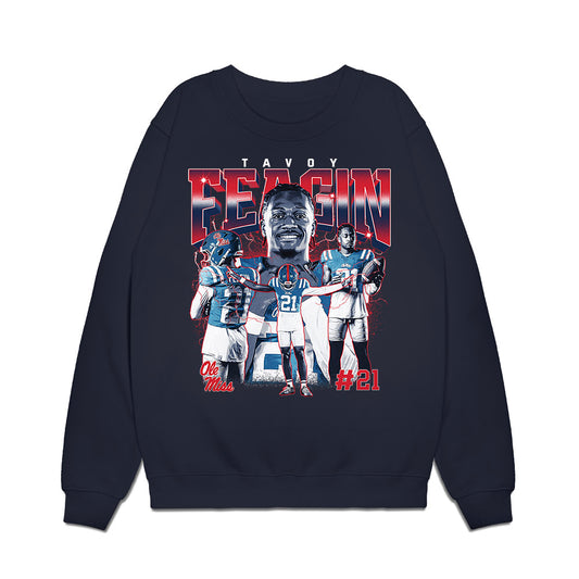 Ole Miss - NCAA Football : Tavoy Feagin - Individual Collage Premium Crewneck Sweatshirt-0
