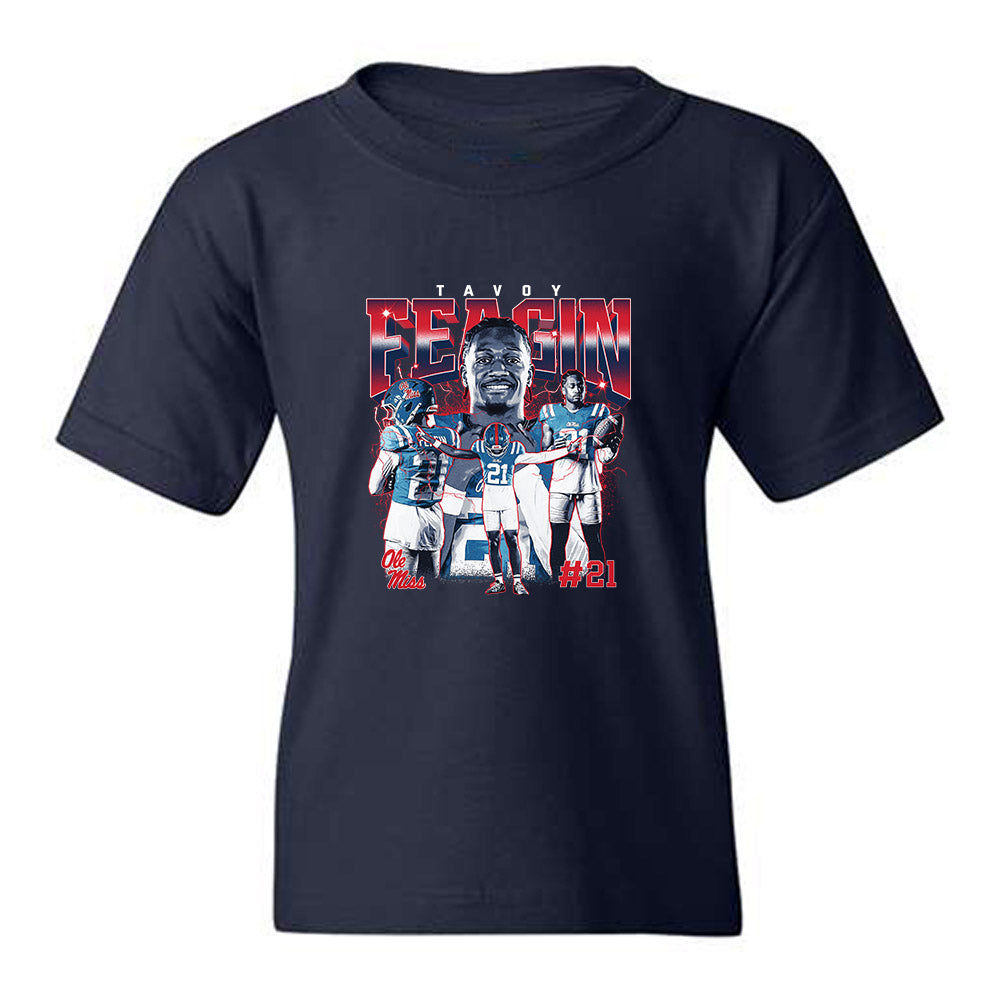 Ole Miss - NCAA Football : Tavoy Feagin - Individual Collage Youth T-Shirt-0