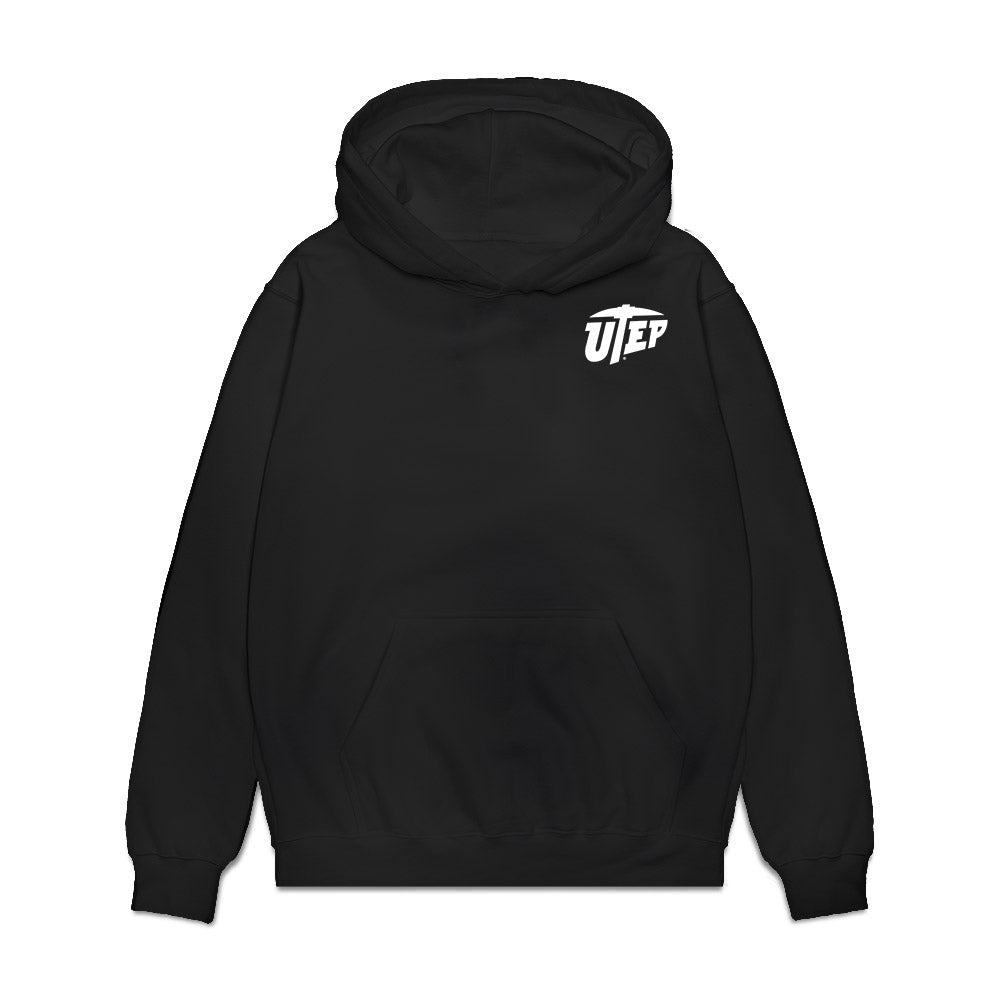 UTEP - NCAA Football : Malachi Nelson - Caricature Premium Hooded Sweatshirt-0