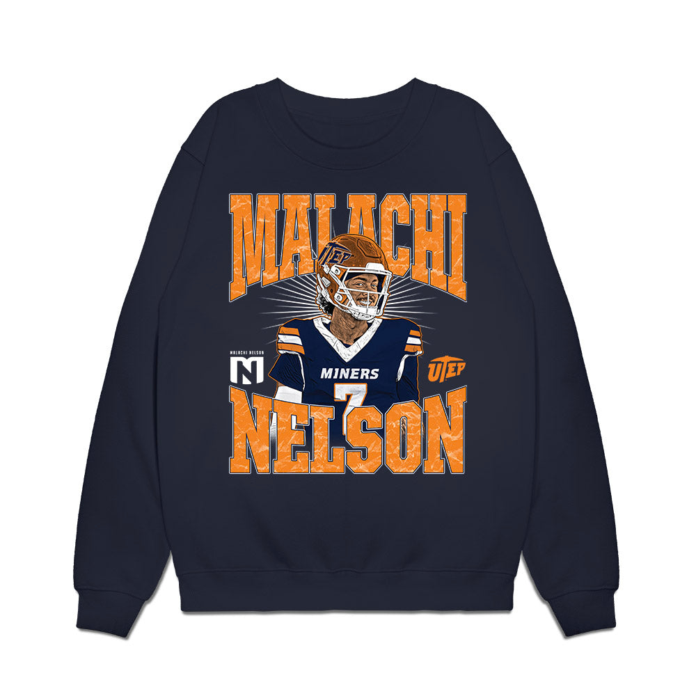 UTEP - NCAA Football : Malachi Nelson - Collage Premium Crewneck Sweatshirt-0