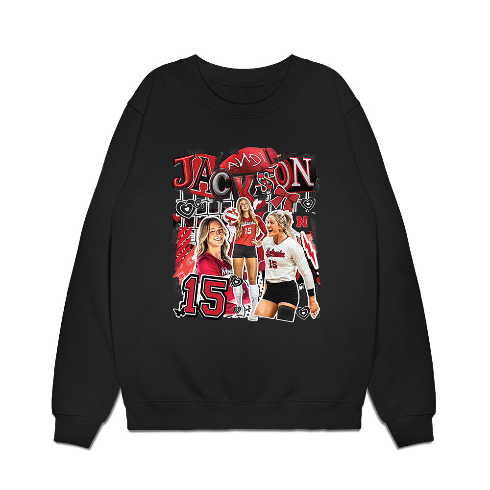 Nebraska - NCAA Women's Volleyball : Andi Jackson - Collage Premium Crewneck Sweatshirt-0