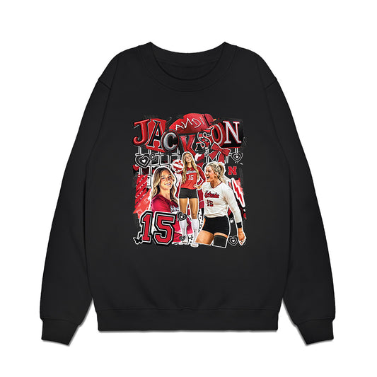 Nebraska - NCAA Women's Volleyball : Andi Jackson - Collage Premium Crewneck Sweatshirt-0