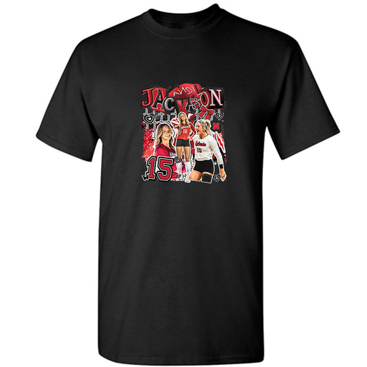 Nebraska - NCAA Women's Volleyball : Andi Jackson - Collage T-Shirt-0