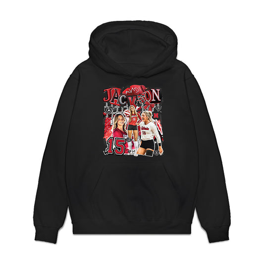 Nebraska - NCAA Women's Volleyball : Andi Jackson - Collage Premium Hooded Sweatshirt-0