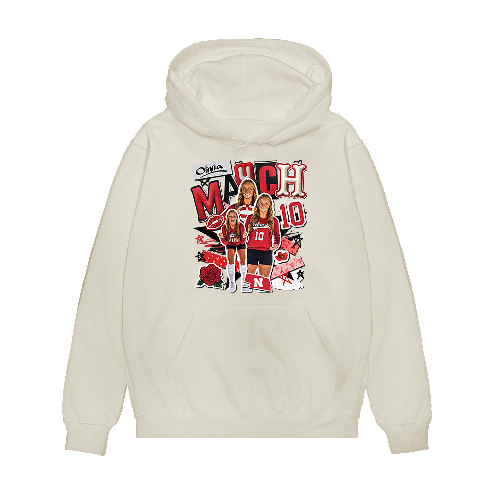 Nebraska - NCAA Women's Volleyball : Olivia Mauch - Collage Premium Hooded Sweatshirt-0