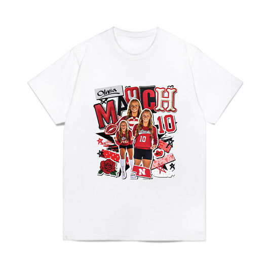 Nebraska - NCAA Women's Volleyball : Olivia Mauch - Collage Comfort Colors T-Shirt-0