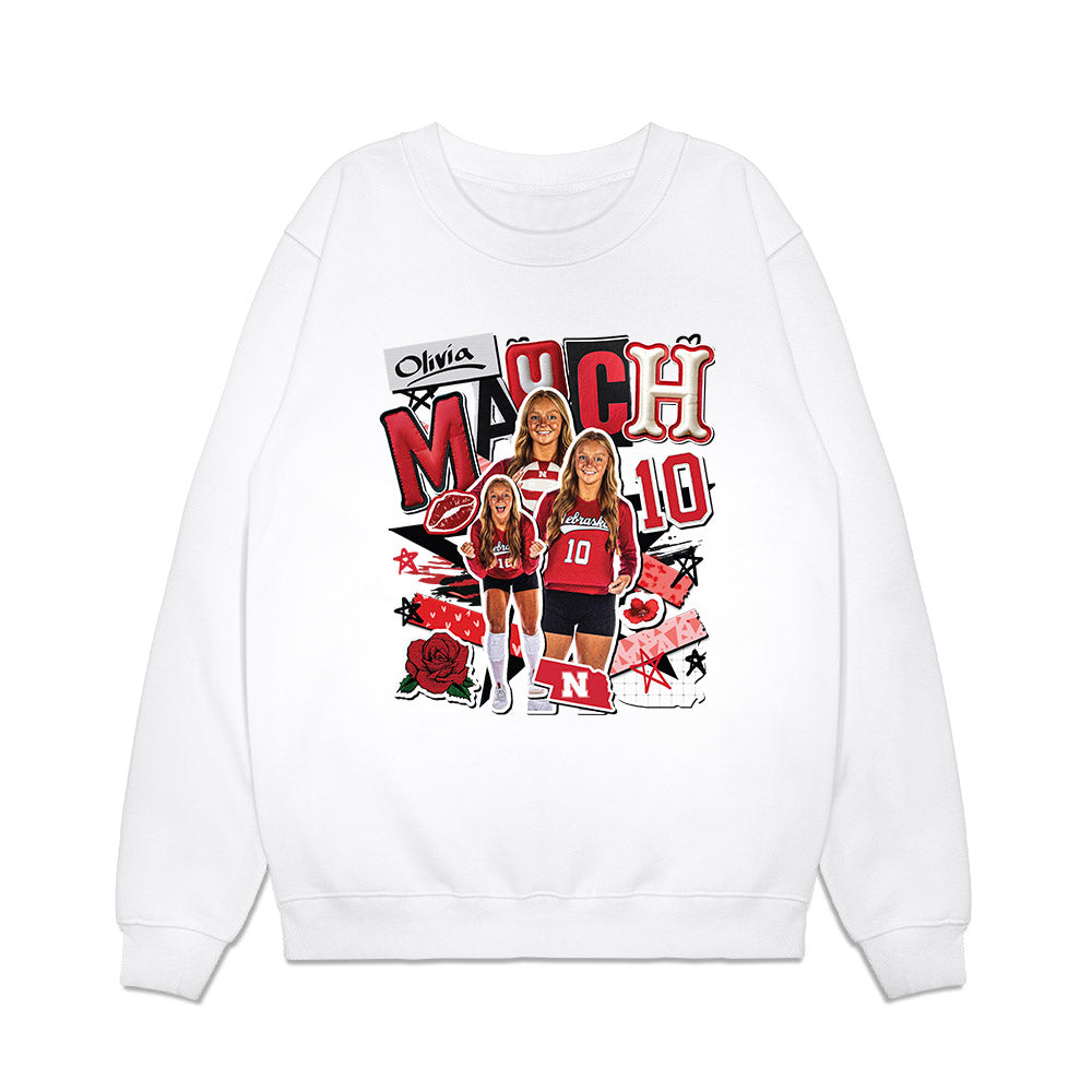 Nebraska - NCAA Women's Volleyball : Olivia Mauch - Collage Premium Crewneck Sweatshirt-0