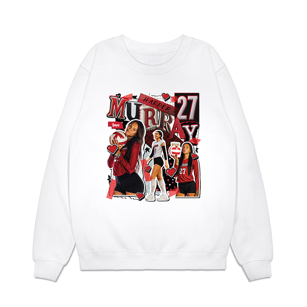 Nebraska - NCAA Women's Volleyball : Harper Murray - Collage Premium Crewneck Sweatshirt-0