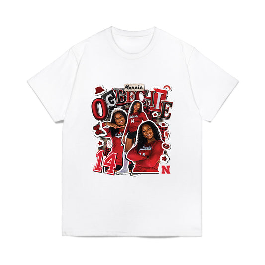 Nebraska - NCAA Women's Volleyball : Manaia Ogbechie - Collage Comfort Colors T-Shirt-0