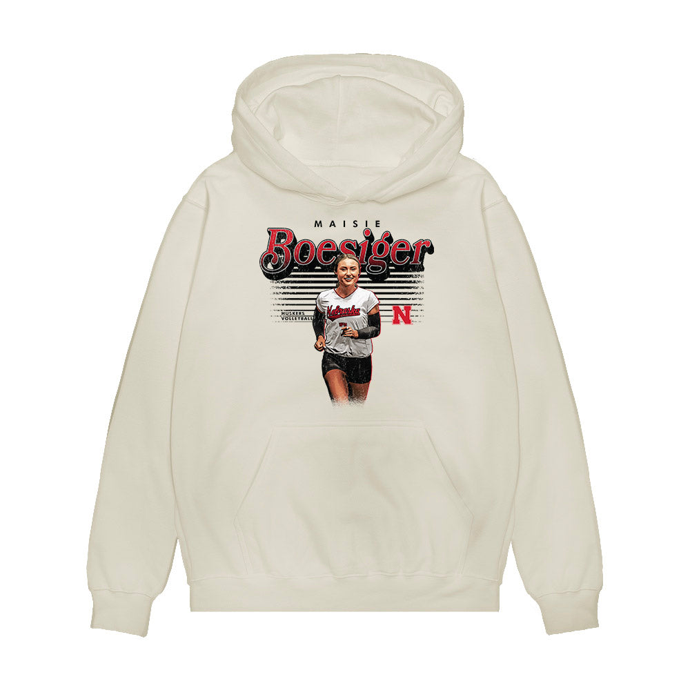 Nebraska - NCAA Women's Volleyball : Maisie Boesiger - Collage Premium Hooded Sweatshirt-0