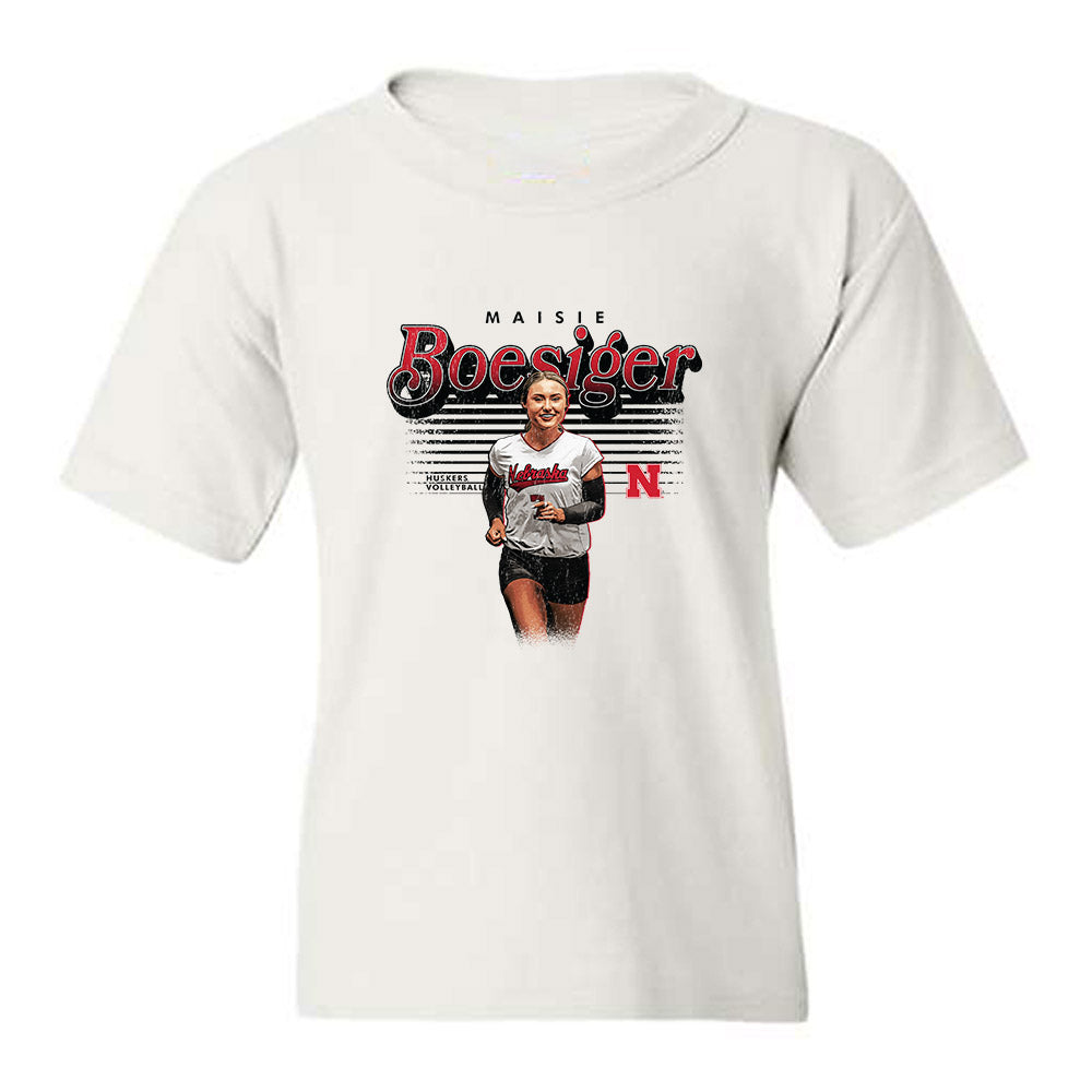 Nebraska - NCAA Women's Volleyball : Maisie Boesiger - Collage Youth T-Shirt-0