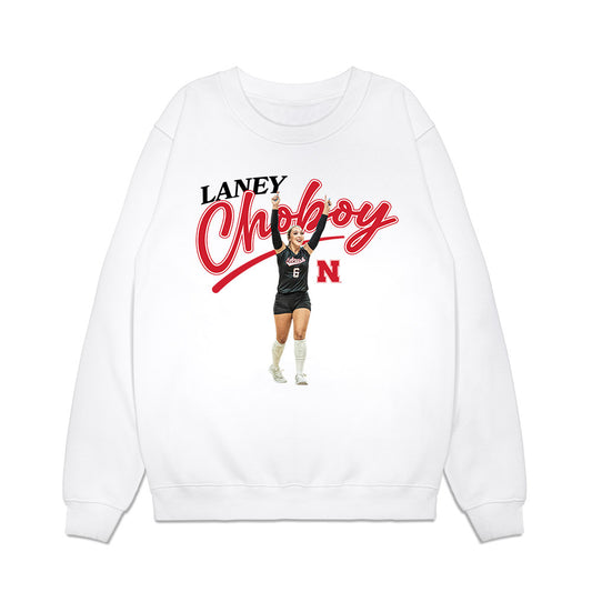 Nebraska - NCAA Women's Volleyball : Laney Choboy - Collage Premium Crewneck Sweatshirt-0