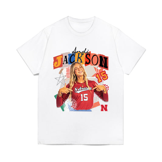 Nebraska - NCAA Women's Volleyball : Andi Jackson - collage Comfort Colors T-Shirt-0