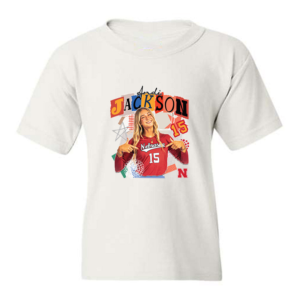 Nebraska - NCAA Women's Volleyball : Andi Jackson - collage Youth T-Shirt-0