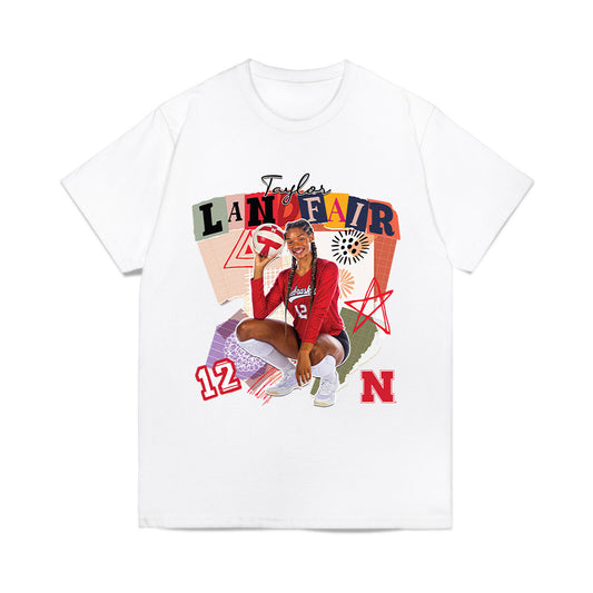 Nebraska - NCAA Women's Volleyball : Taylor Landfair - collage Comfort Colors T-Shirt-0