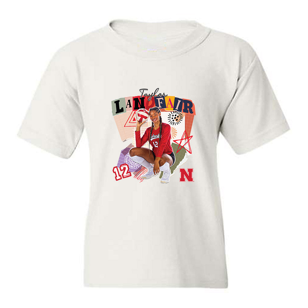 Nebraska - NCAA Women's Volleyball : Taylor Landfair - collage Youth T-Shirt-0