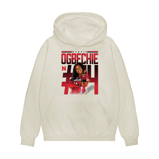 Nebraska - NCAA Women's Volleyball : Manaia Ogbechie - collage Premium Hooded Sweatshirt-0