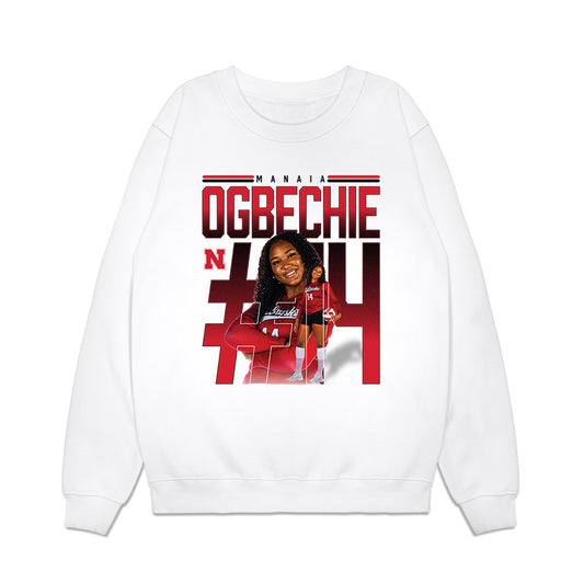 Nebraska - NCAA Women's Volleyball : Manaia Ogbechie - collage Premium Crewneck Sweatshirt-0
