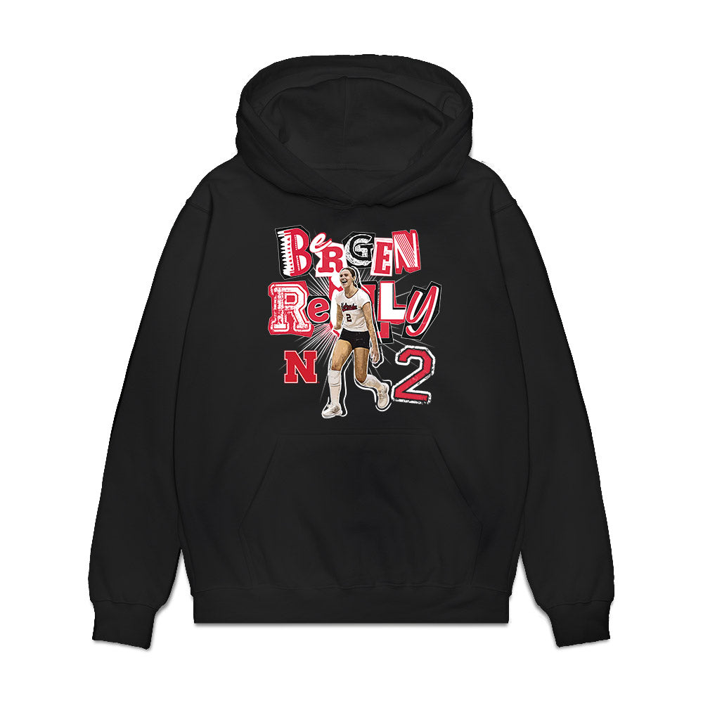 Nebraska - NCAA Women's Volleyball : Bergen Reilly - collage Premium Hooded Sweatshirt-0