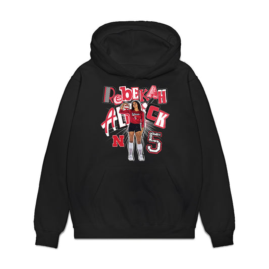 Nebraska - NCAA Women's Volleyball : Rebekah Allick - collage Premium Hooded Sweatshirt-0