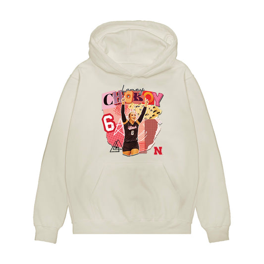 Nebraska - NCAA Women's Volleyball : Laney Choboy - collage Premium Hooded Sweatshirt-0