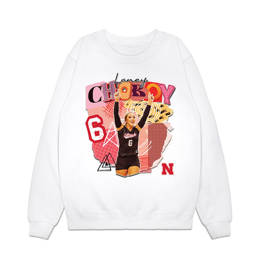 Nebraska - NCAA Women's Volleyball : Laney Choboy - collage Premium Crewneck Sweatshirt-0